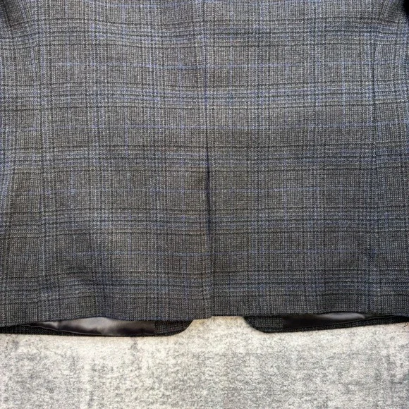 Ralph Lauren Blazer Jacket Mens 44S Gray Blue Plaid Sport Coat Wool Academia - Picture 8 of 13
